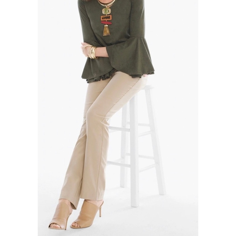 Chico's Size 0.5 (US 6) Brigitte So Slimming 360 Straight Leg Pants Khaki Tan